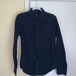 American Eagle Dark Blue Button Down Flannel